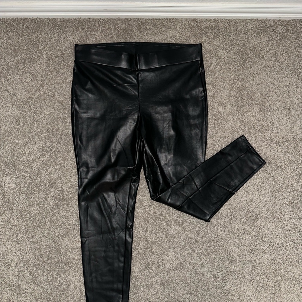 LOFT Black Faux Leather Leggings